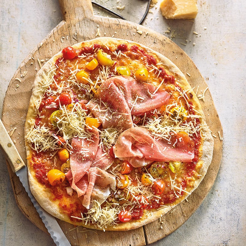 Photo de Pizza à la tomate et au jambon de Parme prise par WW