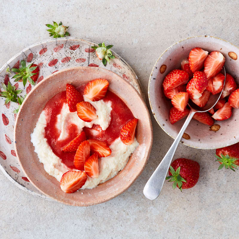 Photo de Pudding à la semoule et aux fraises prise par WW