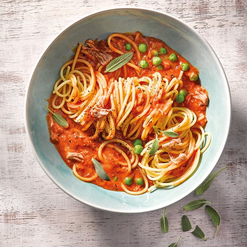 Photo de Spaghettini sauce au thon et aux petits pois prise par WW