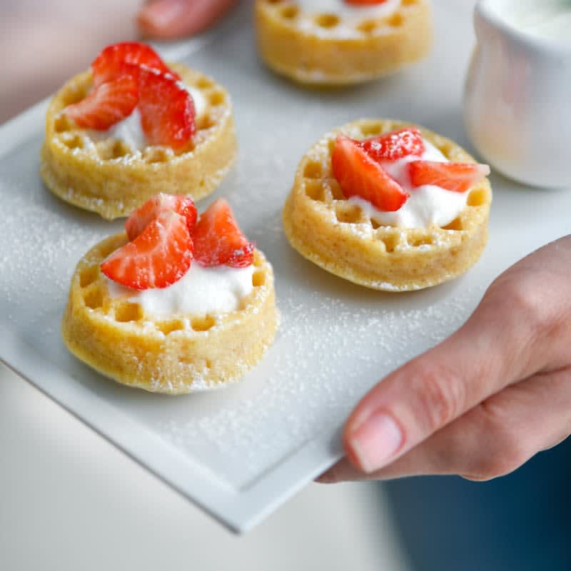 Photo de Gaufres aux fraises et au yaourt prise par WW
