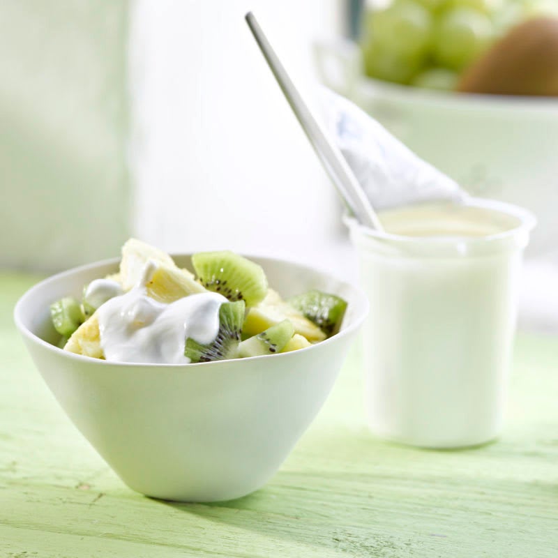 Kickstarter-Joghurt mit Ananas und Kiwi