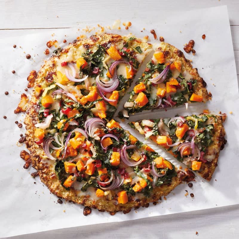 Pizza sans gluten aux légumes d'automne